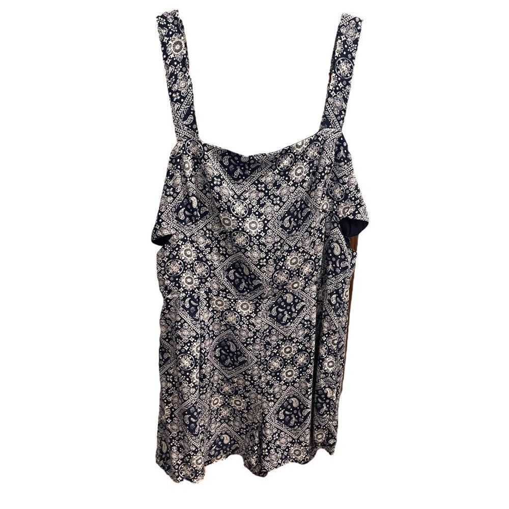 Love Squared Navy Bandana Print Playsuit Small